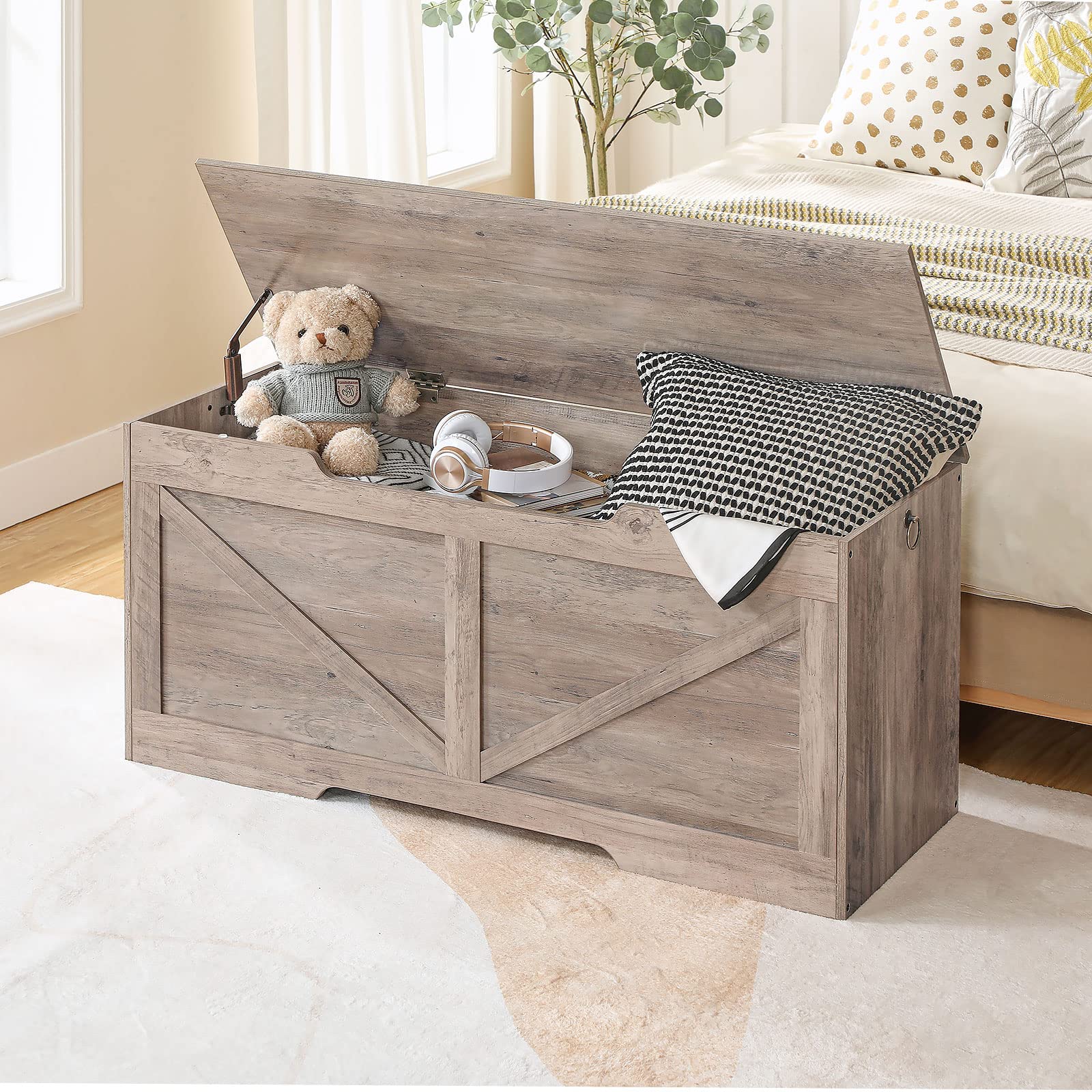 Amazon.com: HOOBRO Storage Bench, 43.3” Retro Wooden Storage Chest